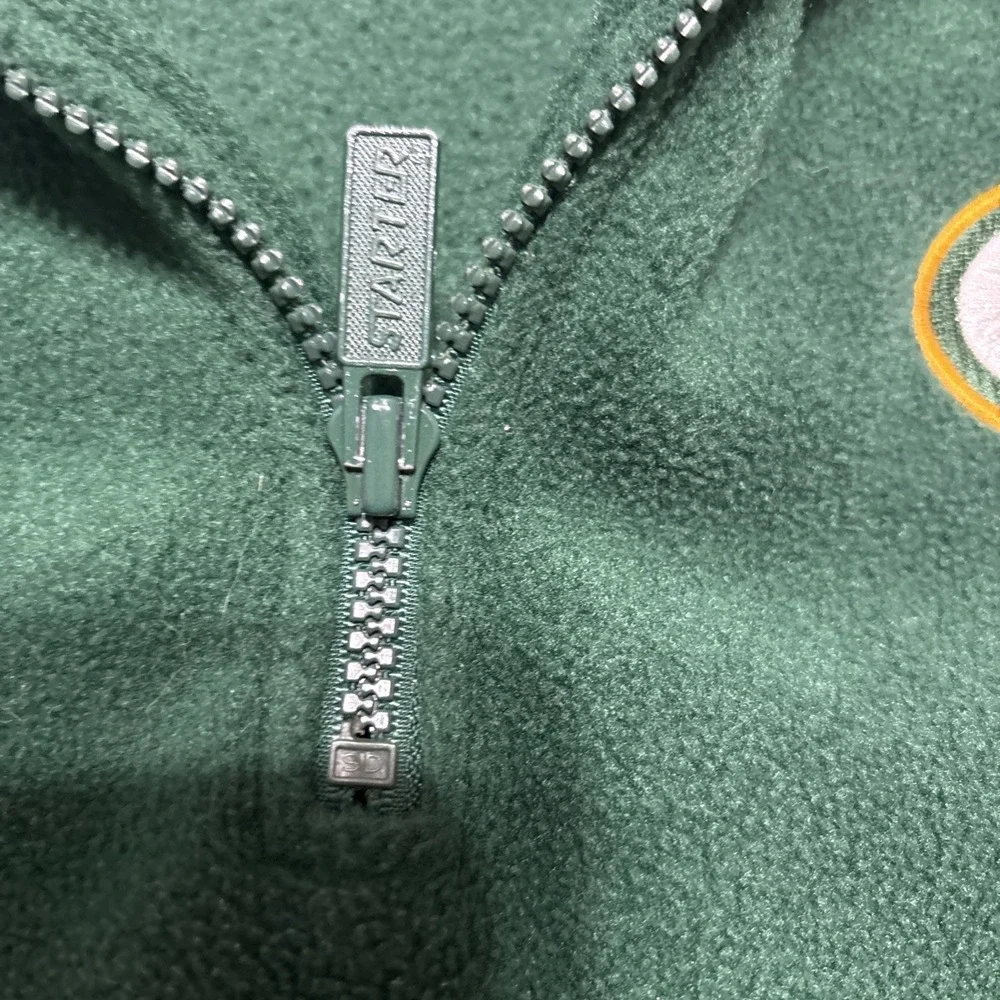 Vintage Starter Green Bay Packers NFL Fleece Quarter-zip Sweatshirt L 90s Logo